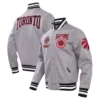 Toronto raptors pro standard crest emblem full zip gray wool varsity jacket 5