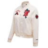 Toronto raptors pro standard white roses satin varsity jacket 1