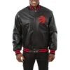 Toronto raptors real leather varsity jacket black 1