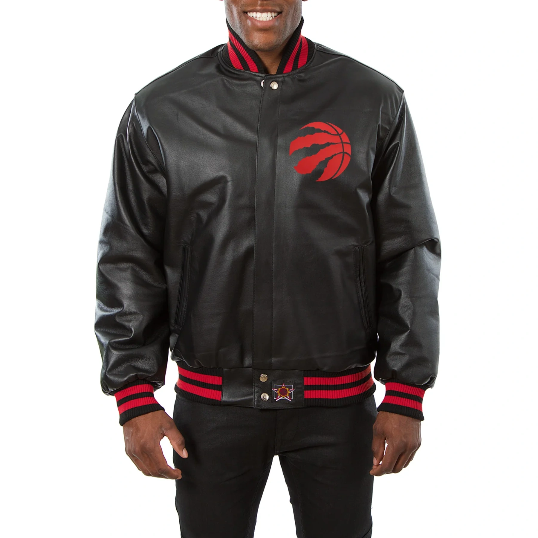 Toronto raptors real leather varsity jacket black 1