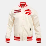 Toronto Raptors Retro Classic Cream Satin Jacket