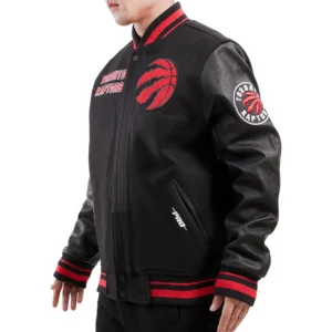 Toronto raptors retro classic wool leather varsity jacket black 2