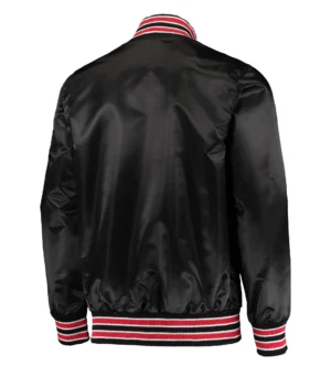 Toronto raptors starter black the diamond classic full snap black satin varsity jacket 2