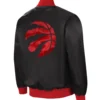 Toronto raptors starter the ambassador full zip black satin varsity jacket 2