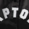 Toronto raptors starter womens competition full snap black satin varsity jacket 3