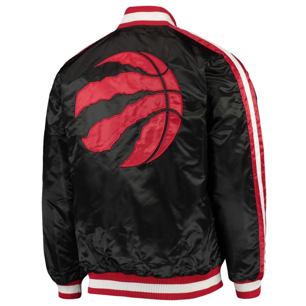 Toronto raptors the offensive satin varsity jacket black 1