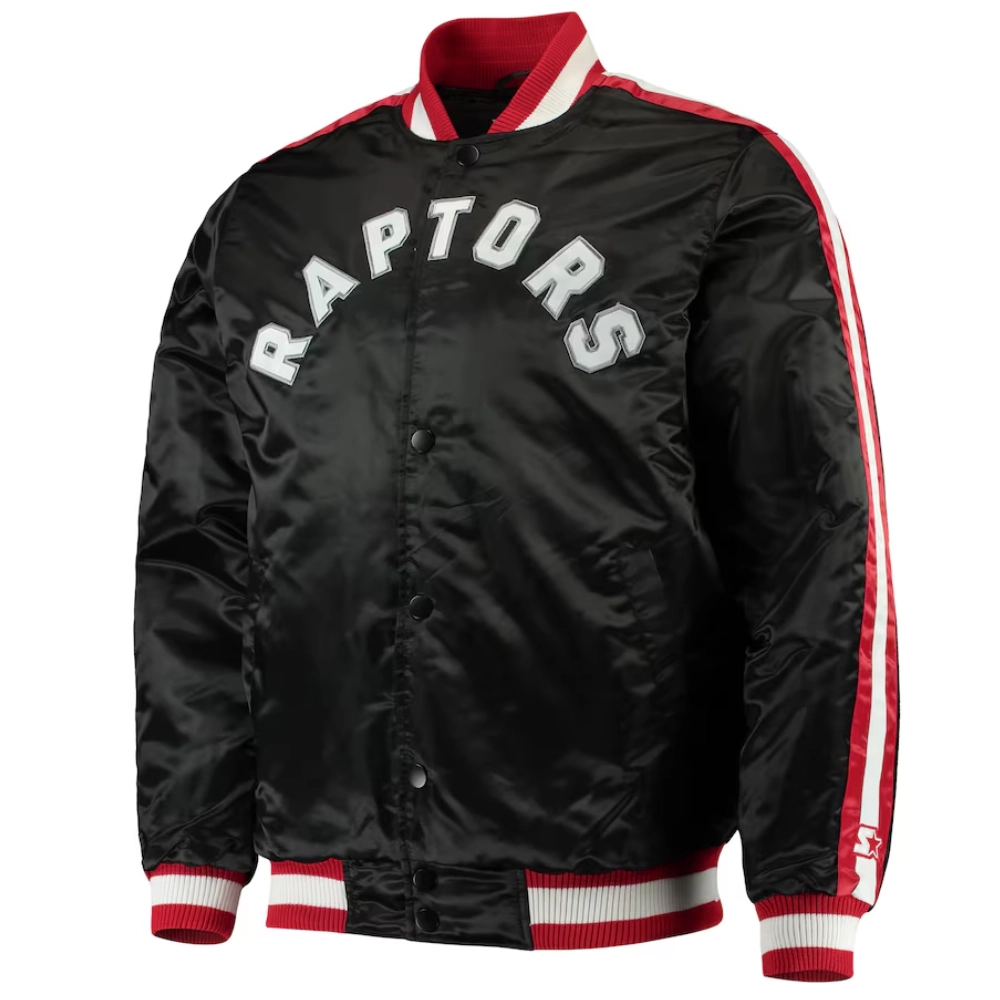 Toronto raptors the offensive satin varsity jacket black 2