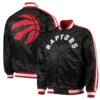 Toronto raptors the offensive satin varsity jacket black 3
