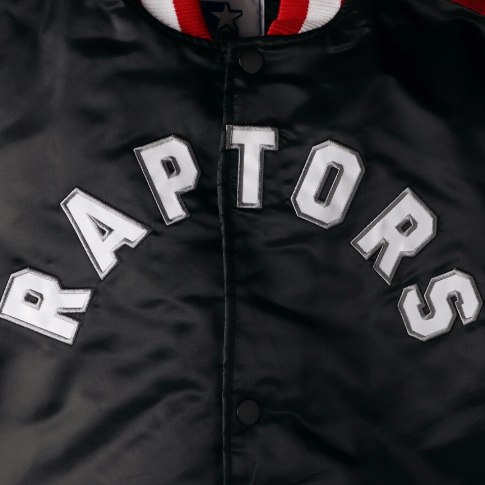 Toronto raptors the offensive satin varsity jacket black