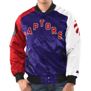Toronto raptors tricolor remix satin jacket