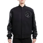 Toronto Raptors Triple Black Wool/Leather Jacket