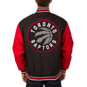 Toronto raptors two tone black red varsity jacket
