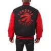 Toronto raptors two tone wool varsity jacket black red 1