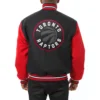 Toronto raptors two tone wool varsity jacket black red 3