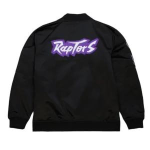 Toronto raptors vintage logo black bomber jacket