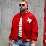 Travis Kelce Dallas Texans Red Varsity Jacket