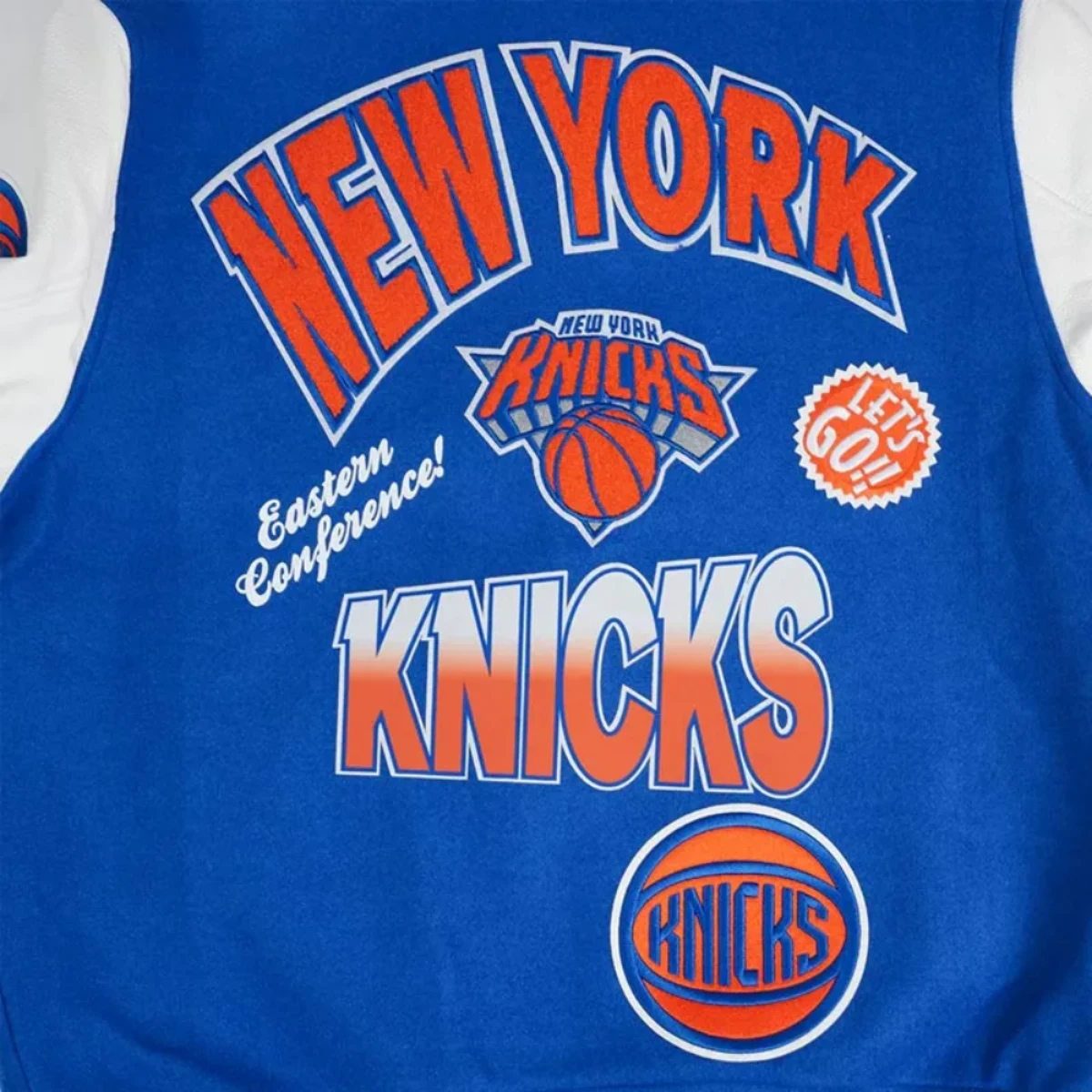 Turn it up ny knicks blue varsity jacket