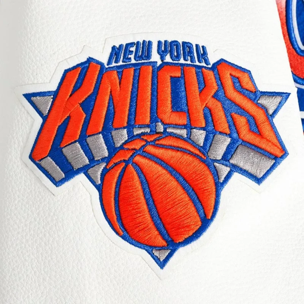 Turn it up ny knicks wool leather jacket