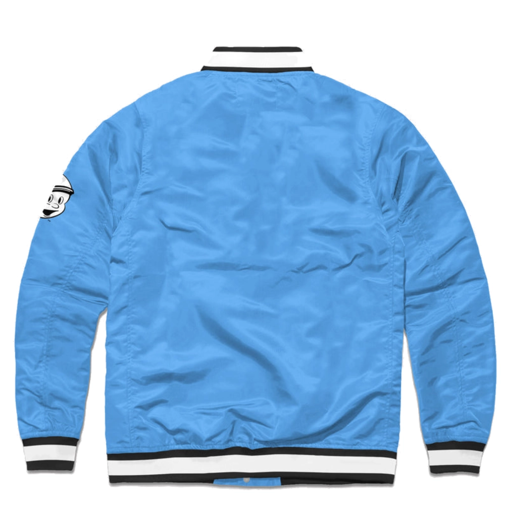 Ucf citronauts classic ribbed knitted satin varsity jacket blue 1 1