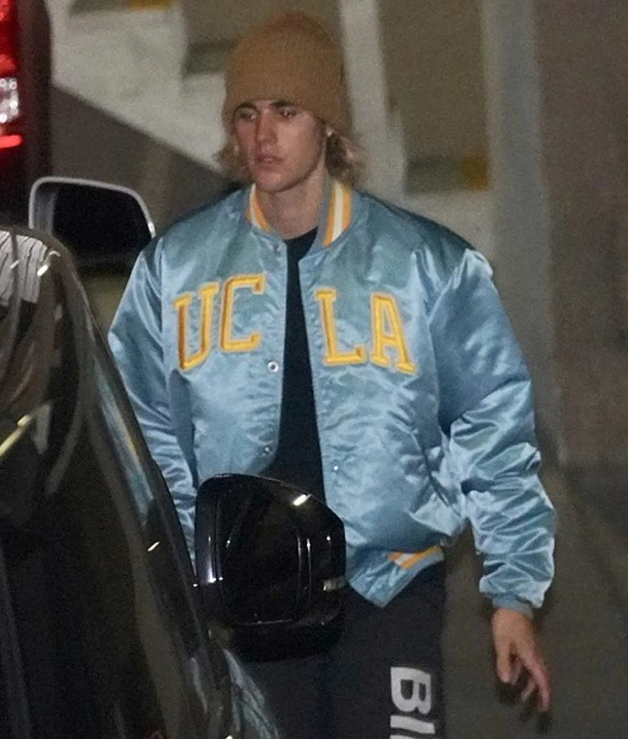Ucla justin bieber aqua blue bomber jacket