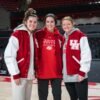 University of houston red white varsity jacket
