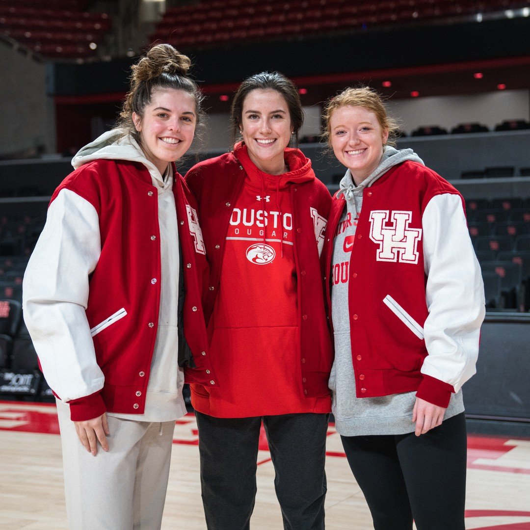 University of houston red white varsity jacket