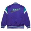 Utah jazz cooperstown full snap satin varsity jacket 2