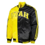 Utah Jazz Fast Break Black/Yellow Satin Jacket