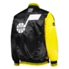Utah jazz fast break satin varsity jacket black yellow 2