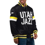 Utah Jazz Home Game Black Satin Jacket