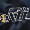 Utah jazz leader satin varsity jacket yellow navy