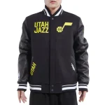 Utah Jazz Retro Classic Wool/Leather Jacket