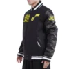 Utah jazz retro classic wool leather varsity jacket black 2