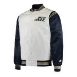 Utah Jazz The Enforcer White Satin Jacket