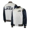 Utah jazz the enforcer white satin varsity jacket
