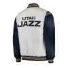 Utah jazz the enforcer white varsity jacket