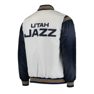 Utah jazz the enforcer white varsity jacket