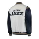 Utah jazz the enforcer white varsity jacket