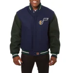 Utah Jazz Two Tone Navy/Green Wool Jacket