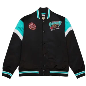 Vancouver grizzlies cooperstown full snap satin varsity jacket 1