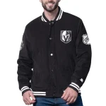 Vegas Golden Knights Blackout Corduroy Black Varsity Jacket