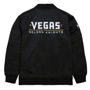 Vegas golden knights current logo black satin jacket
