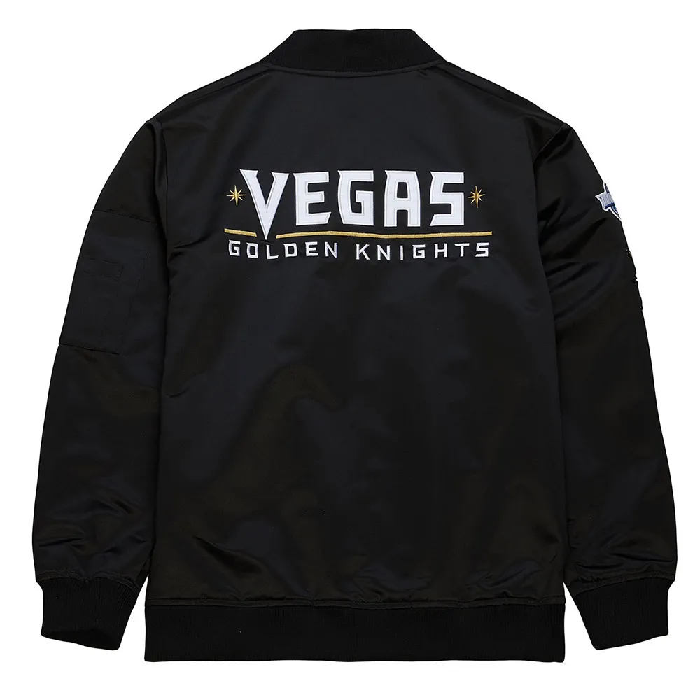 Vegas golden knights current logo black satin jacket