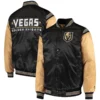 Vegas golden knights enforcer full snap satin varsity jacket blackgold 4