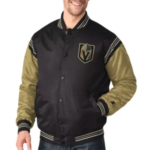 Vegas golden knights enforcer satin varsity jacket