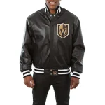 Vegas Golden Knights Full Leather Black Varsity Jacket