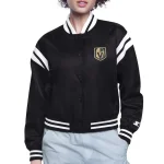 Vegas Golden Knights Printed Logo Black Satin Jacket