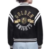 Vegas golden knights printed logo satin varsity jacket