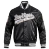 Vegas golden knights script tail full snap satin varsity jacket black 6