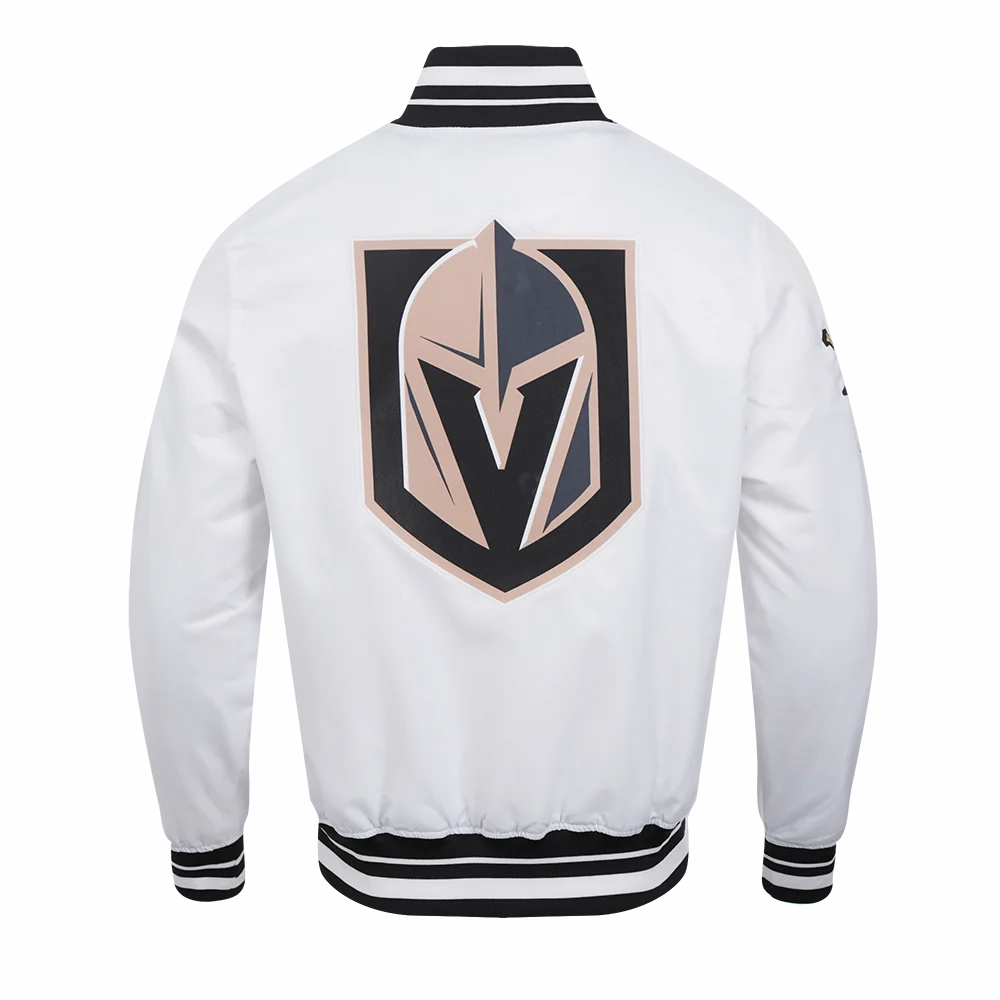 Vegas golden knights script tail satin jacket white 3